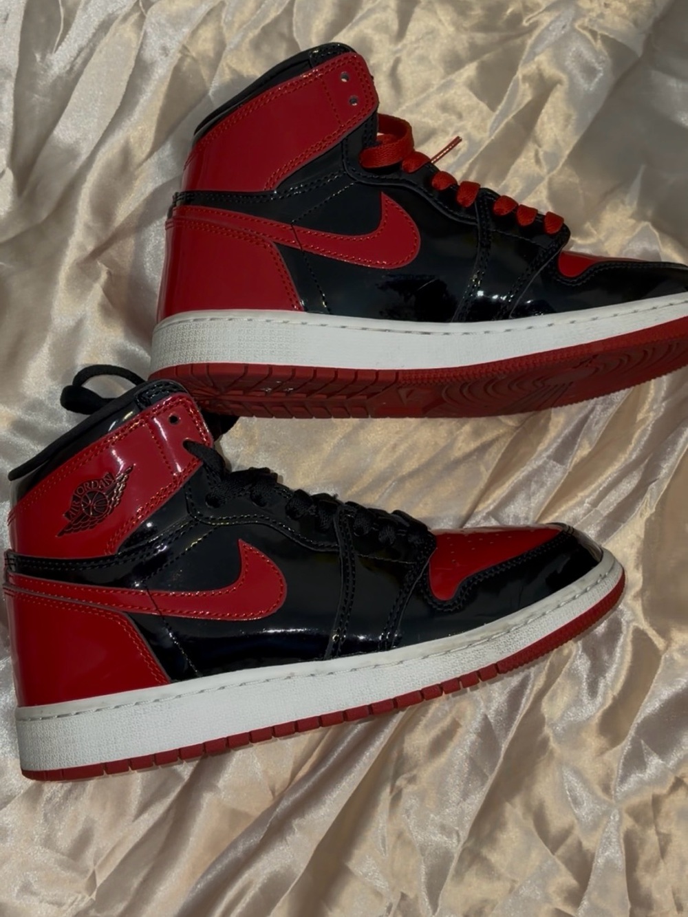 New Nike Air Jordan 1 High Patent Leather - Black/Red